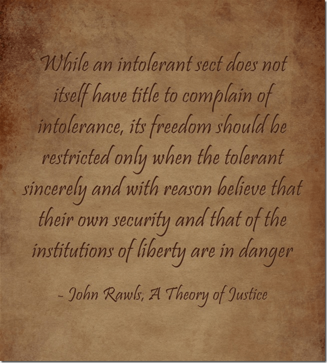 John Rawls , paradox of tolerance