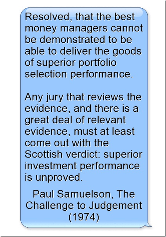 Paul Samuelson on beating the market