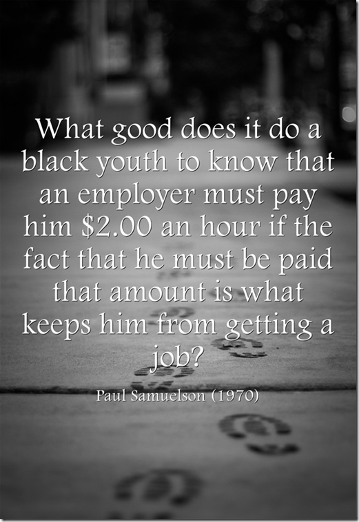 Paul Samuelson on the minimum wage