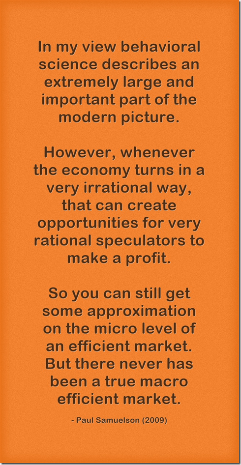Paul Samuelson on behavioural economics