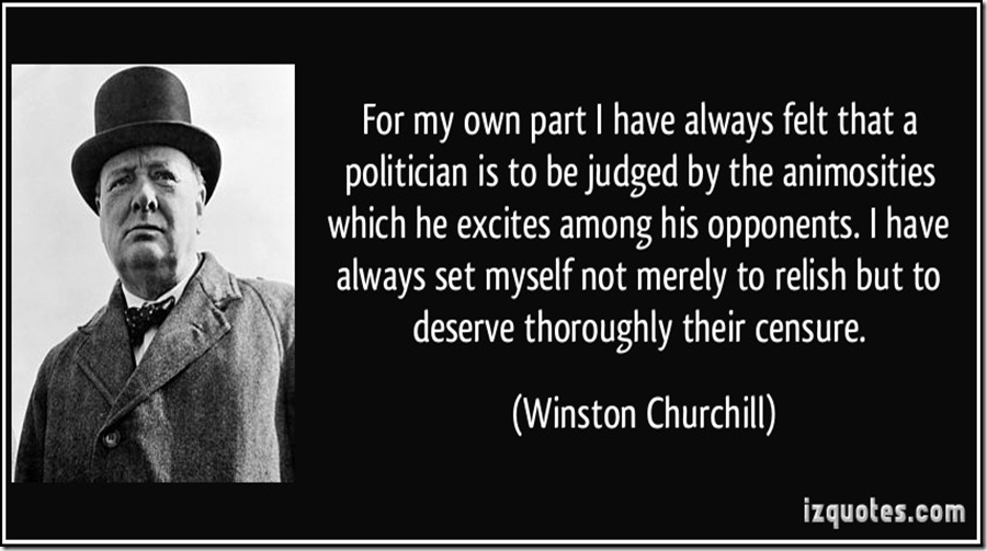 Winston Churchill judging politician