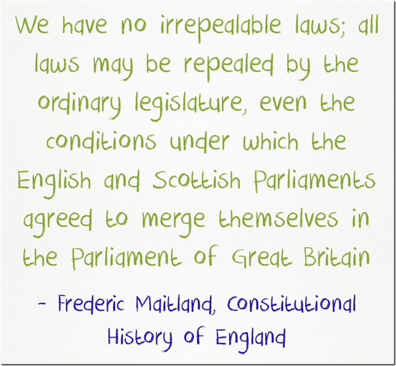 Prof Maitland, parliamentary sovereignty