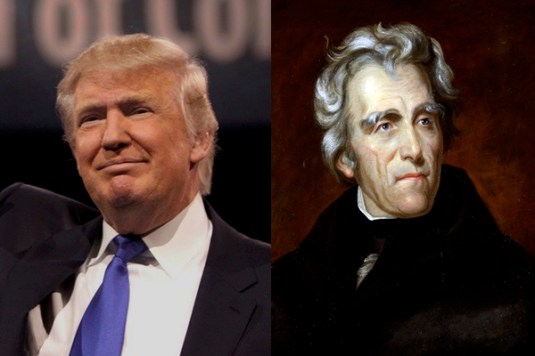 Two populists: Andrew Jackson and Donald Trump