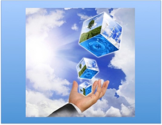 Hand Holding Environment Cubes picture