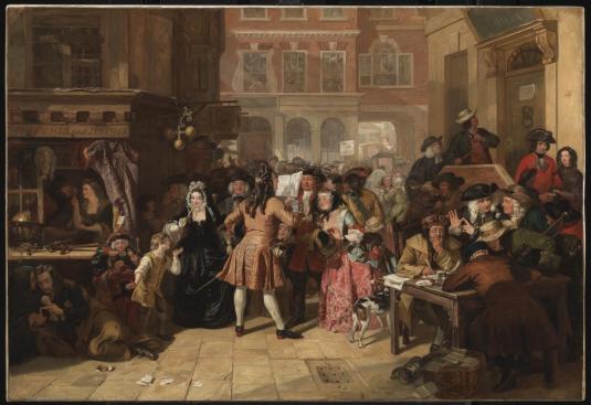 The South Sea Bubble, a Scene in 'Change Alley in 1720 1847, exhibited 1847 by Edward Matthew Ward 1816-1879